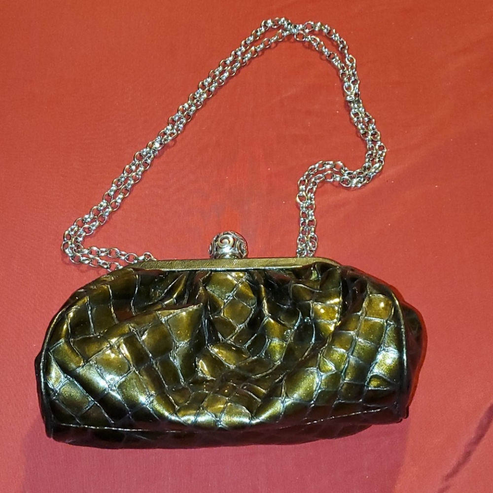 Brighton bronze patent leather small bag